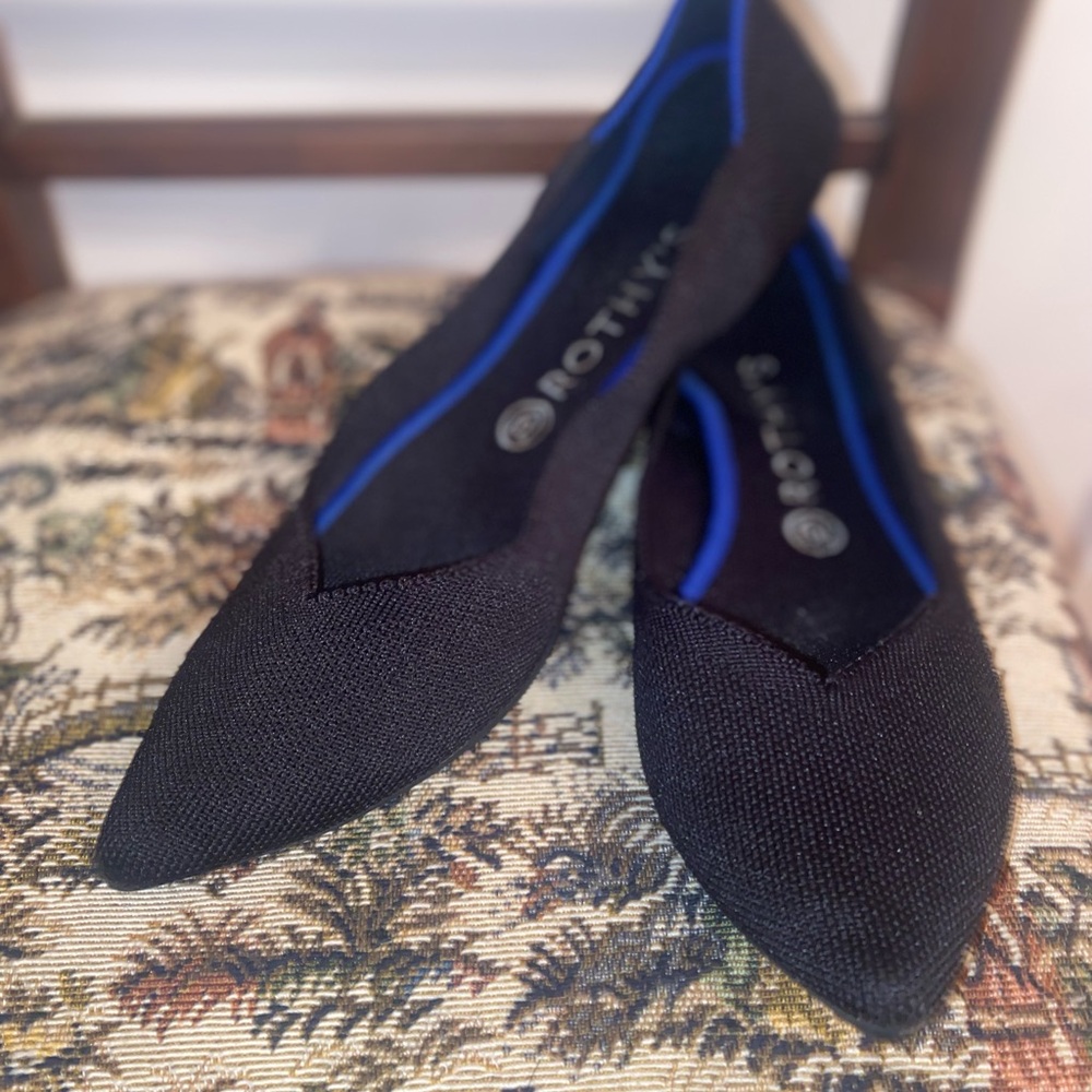 Rothy’s Black Pointed Toe Flat, sz 9.5 - Picture 5 of 15